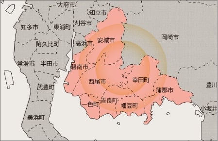 愛知県の地図